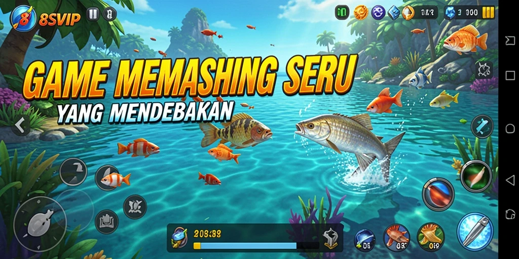 Menampilkan gameplay seru dalam menangkap ikan di 8SVIP.