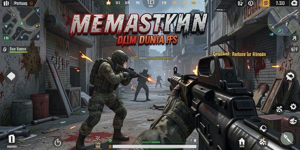 Tangkapan layar gameplay intens dalam 9ZK yang menunjukkan aksi tembak-menembak.