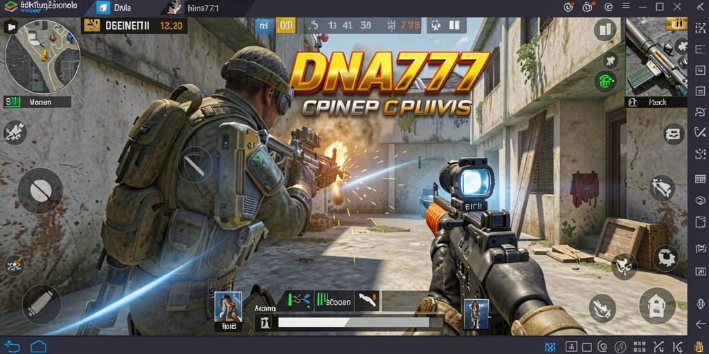Tampilan gameplay <strong>DNA777</strong> dengan aksi tembak-menembak yang seru.