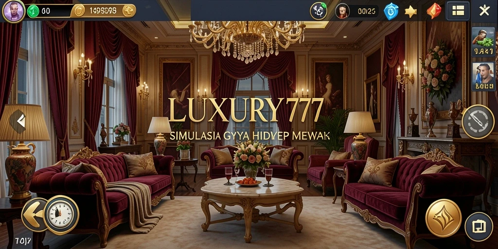 Tampilan gameplay menarik dari LUXURY777 dengan simulasi kehidupan mewah.