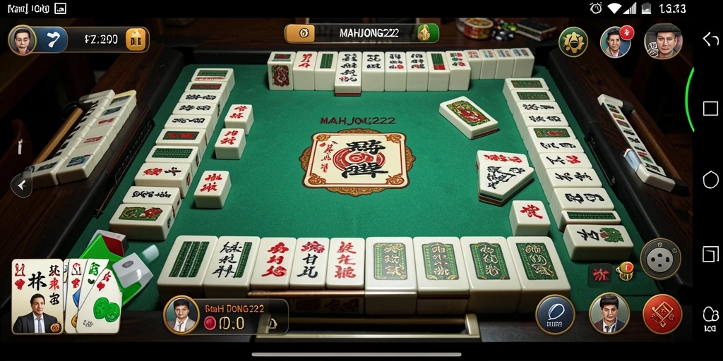 Tampilan gameplay seru di MAHJONG222 dengan kartu Domino yang menarik.