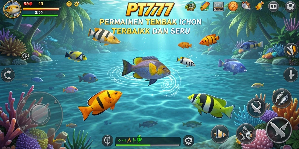 Tampilan gameplay PT777 yang seru dan mengasyikkan saat menembak ikan.