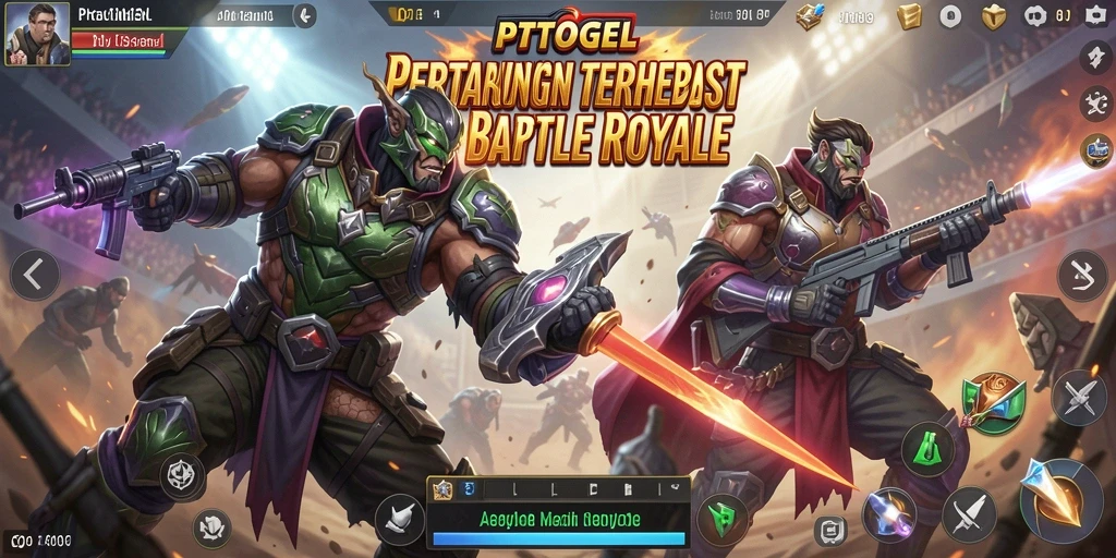 Tampilan gameplay Battle Royale yang seru dan menegangkan di PTTOGEL.